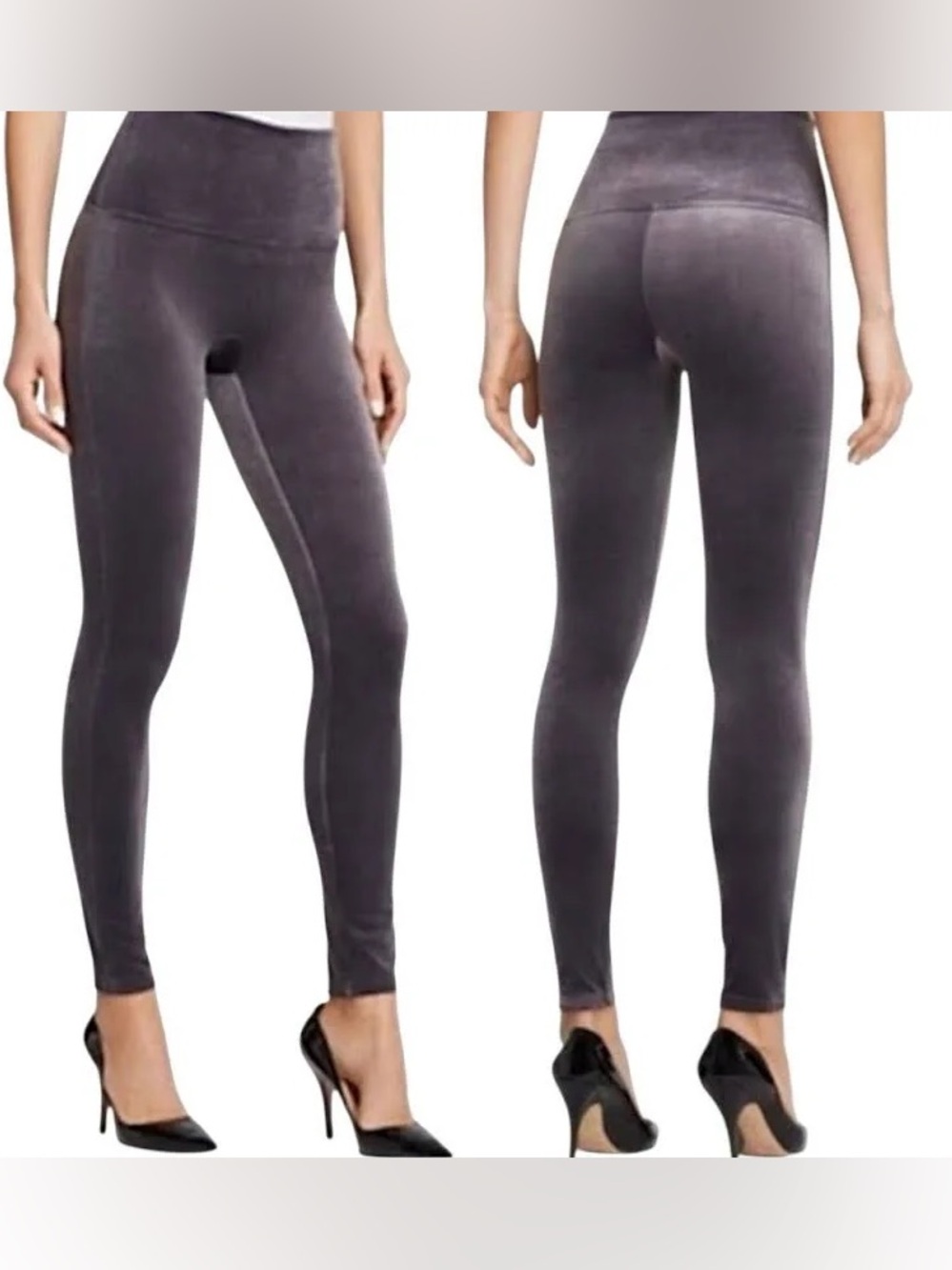 Spanx Grey Velvet Leggings
